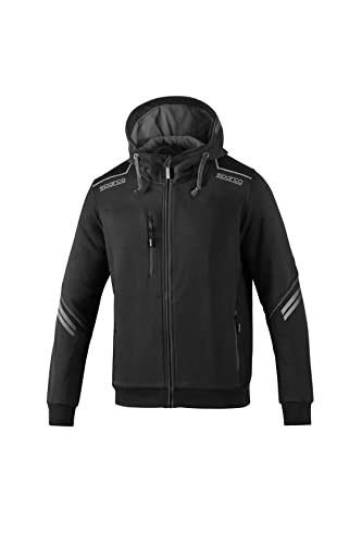 sparco Kapuzenpullover Marke Modell Sweatshirt mit Reißverschluss und Kapuze TW Größe XXXL Schwarz/Grau