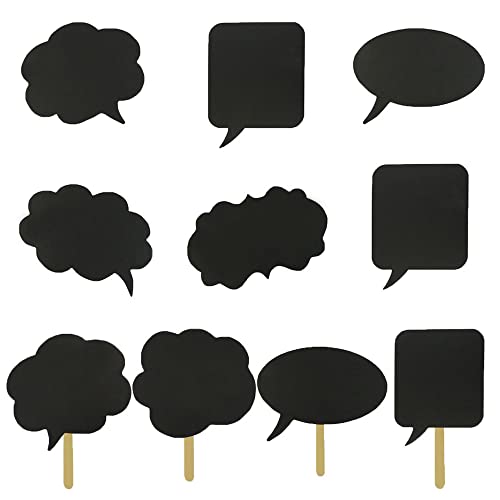 10pcs Blank Photo Booth Props, Mini Photo Booth Blank Signs, Photo Booth Prop Signs with Chalk and Stickers, Photo Booth Sign by Tvorvik, Perfect for Wedding Party, Birthday Party, Party Events