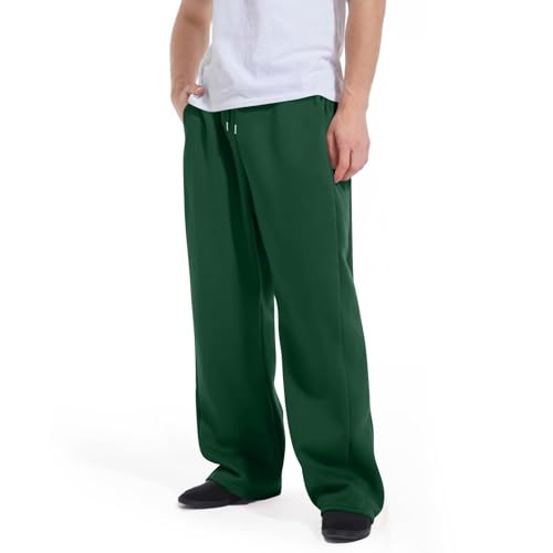 Baggy Sweatpants Men Wide Leg Drawstring Waist Loose Sweatpant with Pockets