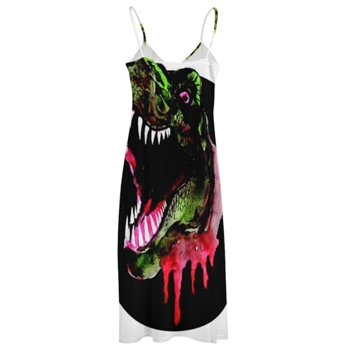 Robe longue dinosaure légère sans manches coupe maxi respirante - 4