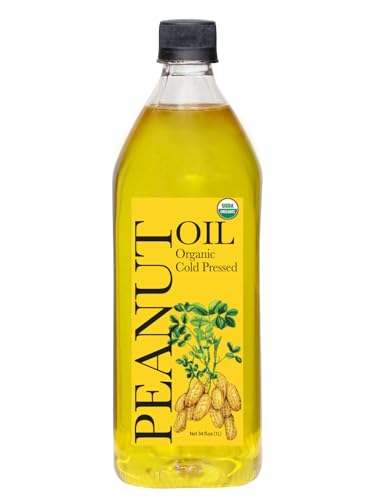 Daana Peanut Oil: CERTIFIED USDA ORGANIC, EXTRA VIRGIN, COLD PRESSED (34 Fl oz)