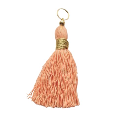 Image of Zippy Flora Micro 1.5 inch Length Cotton Handmade Tassels for Saree /Blouse /Dupatta /DIY /Decor (Pack of 12) (Peach)