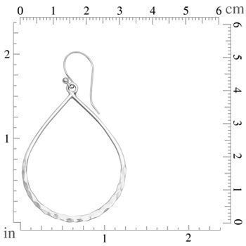 MIMI 925 Sterling Silver Hammered Open Teardrop Hoop Earrings3