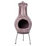 - Chimeneas-Chimenea RedFire Salamanca Rojo Oscuro 36x36x85 cm Arcilla