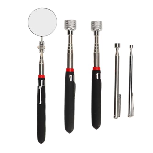Magnetic Pickup Tool Set with Extendable Mirror and Telescoping Design for Professional Mechanics and DIY Enthusiasts