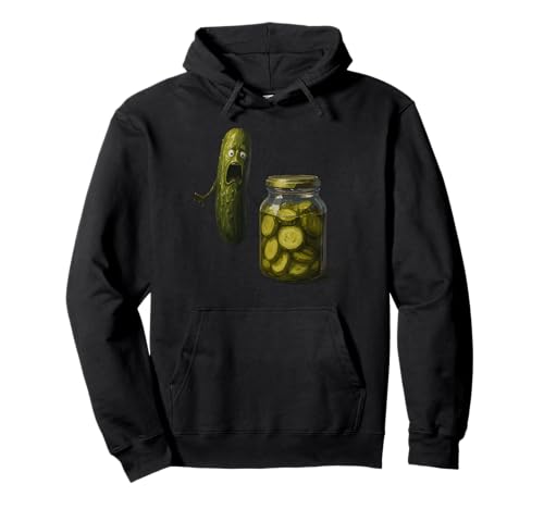 Funny Screaming Pickle Cucumber Jar Joke for Food Lovers Pullover