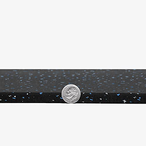 Incstores 3/8 Inch Thick Heavy Duty Rubber Flooring Roll | Flexible Recycled Rubber Roll Flooring For A Stronger And Safer Basement, Home Gym, Shed, Or Trailer | Blue/Gray, 4Ft X 10Ft #TOP4