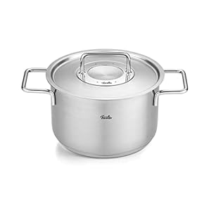Fissler 086-114-20-000 Pure Collection Stew Pot with Stainless Steel Lid, Gas Fire/Induction Compatible, Made in Germany, Silver