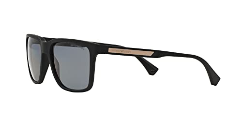 Emporio Armani Men's EA4047 Square Sunglasses, Rubber Black/Grey Polarized, 56 mm3