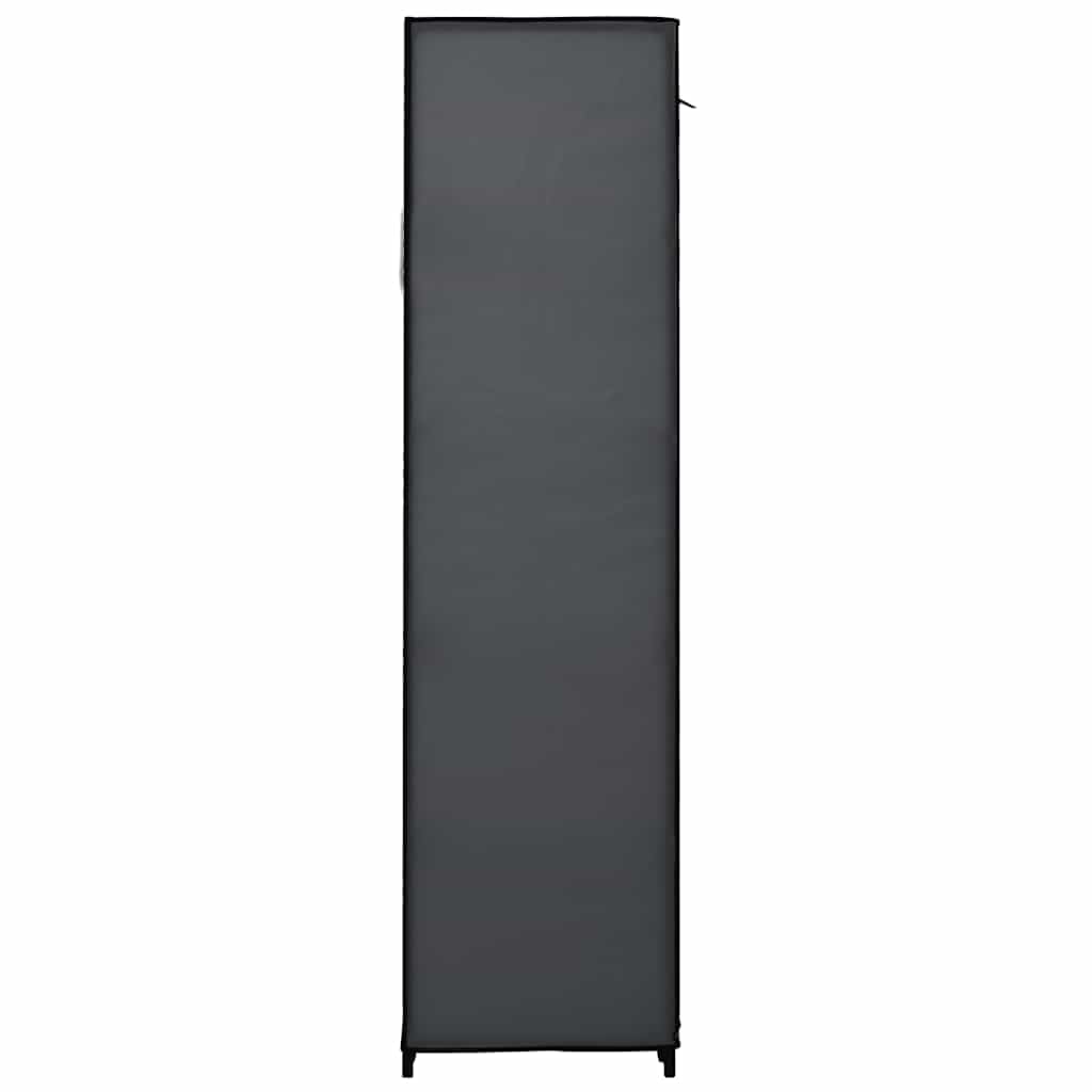 Faltschrank Grau 110x45x175 cm Vlies | Stahlrohrrahmen, Aufrolltür mit Klettverschluss, staubdicht, für Keller Schlafzimmer Camping
