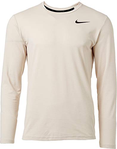 NIKE Men's Dry Static Long Sleeve Training Top (Desert Sand/Black, XX-Large)