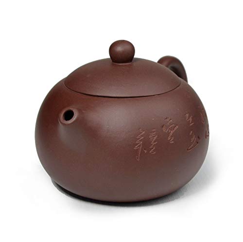 Teapot 9.2oz /270ml Chinese Classic Xishi Zisha Clay Pots Infuser for Loose Tea Hand-carved Great Poem (Blooming)