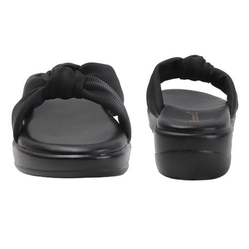 Image of Women's Wedge Slip-On Sandals with Knot Strap | Comfortable Casual Platform Slippers for Girls & Women