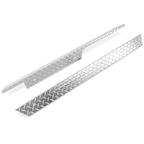 Hecasa Rocker Panel Set Compatible With 1994-2013 Ezgo Txt Golf Cart Full Diamond Plate Left + Right Silvery Aluminium