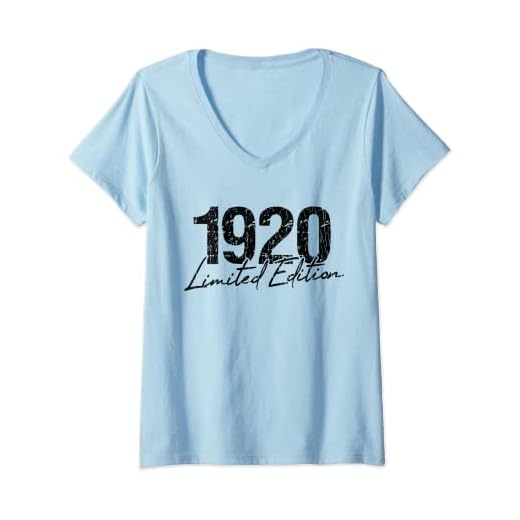 Mujer Cumpleaños 1920 Edición limitada Regalo Usado Grunge Vintage Camiseta Cuello V