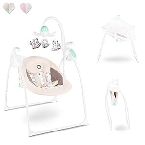 LIONELO Robin schommelstoel 3 in 1 74 x 64 x 101 cm baby tot 9 kg, 2-traps rugverstelling, 8 schommelsnelheden, 12…