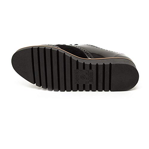 Sapato Oxford Beira Rio 4174.827 Flatform Tratorado Verniz Preto