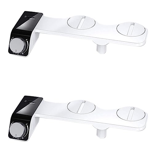 Janasiba 2 x Bidé Asiento Asiento De Inodoro Accesorio Ultrafino, No Eléctrico, Autolimpiante Doble Boquillas Agua Fría Lavado Europa