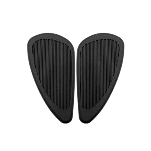 Protège-réservoir moto en caoutchouc noir brillant style rétro 2 pièces