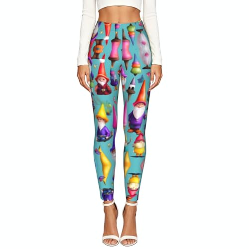 Leggings de compresión moldeadora y malla elástica con gnomos para gimnasio 2