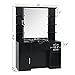 BarberPub Wall Mount Storage Station with Mirror Shampoo Bowl High-end Styling Beauty Salon Furniture Set 3145 (Black)