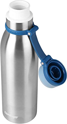 Contigo Matterhorn Stainless Steel Water Bottle, 20 Oz, Monaco - Bpa Free Bottle With Tethered Lid Pefect For On The Go - Wide Mouth Idea For Chugging Or Adding Ice - Fits Most Car Cup Holders #TOP2