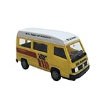 Modèle De Voiture De Course à Collectionner Ornements en Métal pour Véhicule De Transport Mercedes-Benz MB100 D ADAC Truck Rescue Association 1/87 Décoration pour Chambre