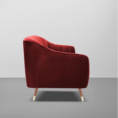 Image of Atticus 3+2 Seater Sofa Set for Living Room (Maroon Colour) Premium Fabric Sofa