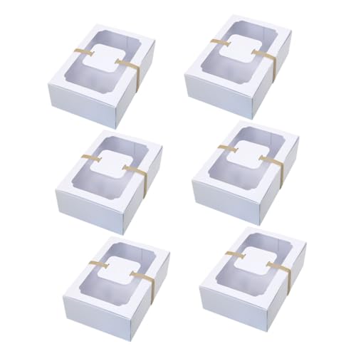 CIYODO 1Set Transparent Cake Boxes with Window Dessert Packaging Boxes for Cupcakes Cookies Treats for Birthday and Holiday Parties Includes Cards and Twine