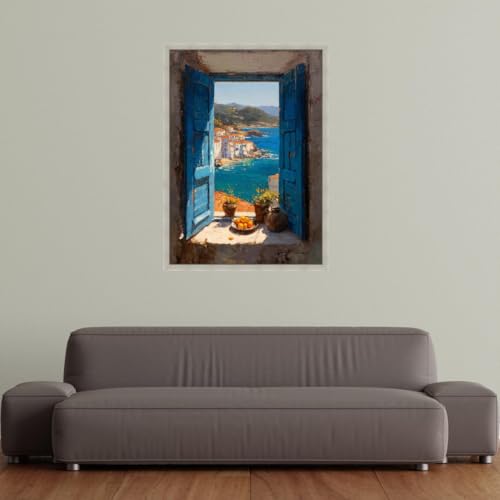 Tableau village en bord de mer pour illuminer une pièce sombre - 3