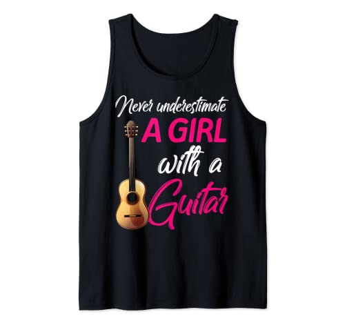 Nunca subestimes a la chica con las chicas guitarristas amantes de la guitarra Camiseta sin Mangas