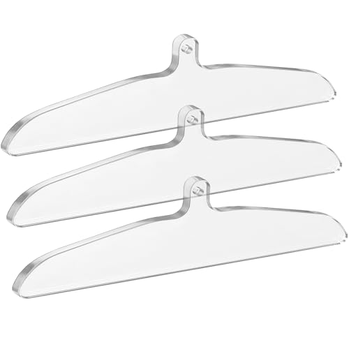 Novabright 3 Pcs Clear Acrylic Jersey Hanger 17 Clear Jersey Display Hanger for Sports Jerseys Football Baseball T-Shirt Uniform & Wedding Dress Heavy-Duty for Shadow Box Frame Display Cases