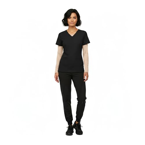 Image of Natural Uniforms Women's Long Sleeve Underscrub T-Shirt - Cotton Blend Scrub Base Layer for Nurses & Medical Professionals