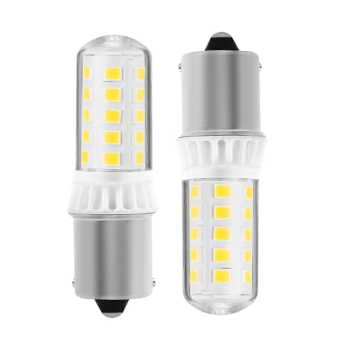 KUNKA B15S 12V Heim-LED-Lampe 3W 400 Lumen CRI85 1156 Sockel AC12V-24V (Warmweiß 3000K 2er-Set)