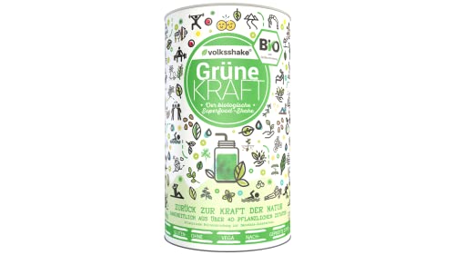 Grüne Kraft BIO, Smoothiepulver, DE-ÖKO-006, Die natürliche Superfood Formel, über 40 bezaubernde Naturstoffe wie Weizengras, Moringa, Maca, Ashwagandha, Gerstengras, Kurkuma & viel mehr, 400g Cover