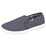 Charles Southwell Mens Extra Wide Fit Touch Close Canvas Shoes (Navy Slip On, UK Footwear Size System, Adult, Men, Numeric, XX-Wide, 12)
