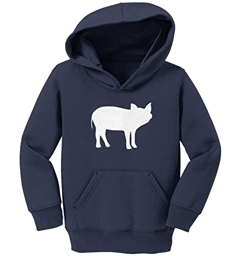 Haase Unlimited Pig Silhouette - Piggy Farm Animal Toddler/Youth Fleece Hoodie2