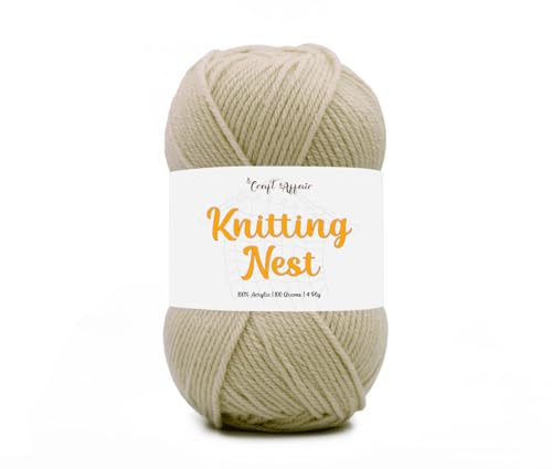 Image of Craft Affair | Knitting Nest Acrylic Yarn (200 Meter, 100 Grams, 2mm) / Woolen Yarn /Acrylic Yarn for Knitting and Crocheting-Pearl Beige