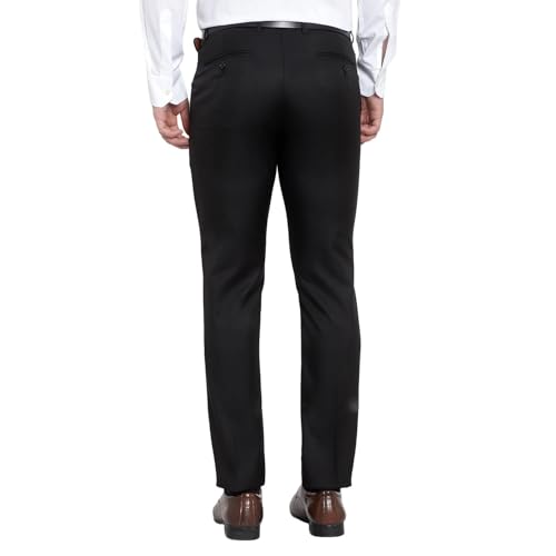 Image of Men's Reguler Fit Polycotton Trouser Pant's Formal Trouser Casual Trouser Pant (in, Numeric, 30, Regular, Blacks)