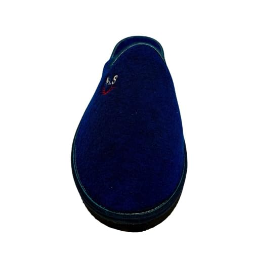 (49, Blu Navy) Ciabatte Da Uomo Ciabatte Chiuse Con Tacco A Zeppa E Morbida Fodera In Peluche - 6