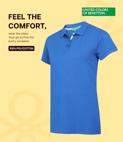 Image of United Colors of Benetton Shirt for Women | Womens Stylish Tees | Plain Stylish Regular Fit Polo T-Shirt | Collar Tshirt | T-Shirt | Women's Tshirt