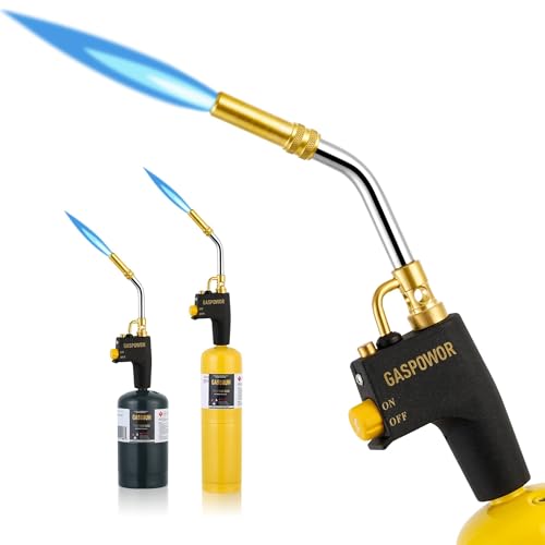 Image of GASPOWOR Propane Torch Head with Igniter, High Intensity Gas Torch Head, Torch Head Fuel by Propane,MAPP,Trigger Start GasTorch,Welding Torch,Blow Torch(CSA Certified, Fuel Not Included)