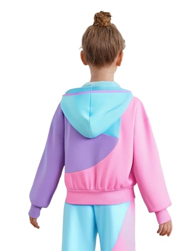 Kids Girls Long Sleeve Hoodie Color Block Pullover Hoodie Children's Cotton Hoodie Spring Fall Clothes2