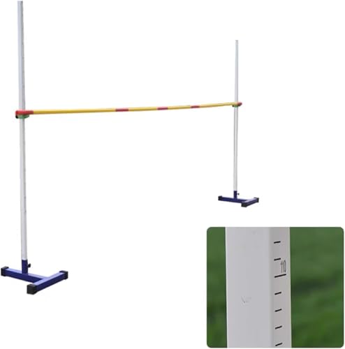 Adjustable Portable High Jump Stand with 6.6ft Crossbar - Ideal Track and Field Training Equipment for Schools Athletes and Competitions