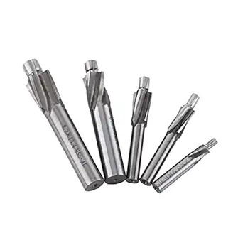 4 Flutes End Mill Bits, 5PCS HSS-AL Straight Shank Counterbore Drill Bits Set, M3-M8 Pilot Slotting Counterbore Mould End Mill Cutter