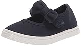 The Children's Place,baby-girls,Slip on Sneakers,Uniform Bow Strap Canvas Sneakers,Navy,11 Toddler