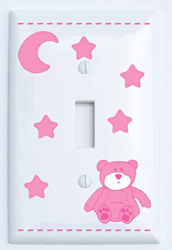 Pink Teddy Bear Light Switch Plate