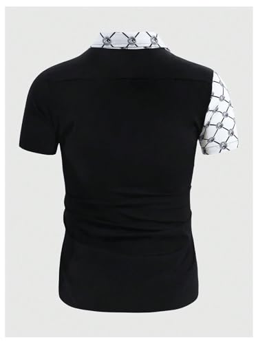 WDIRARA Men's Baroque Printed Dress Shirts Short Sleeve Button Down Business Dress Shirts2