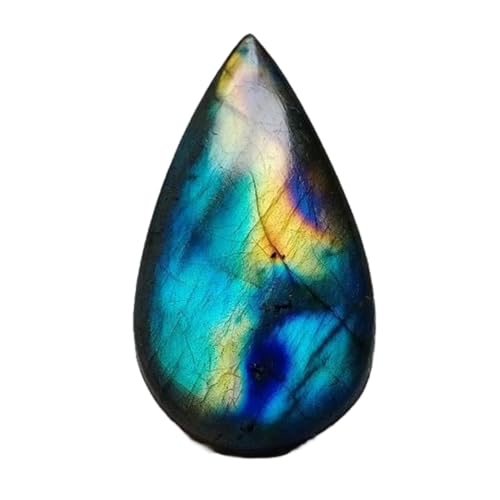 Cabochon en labradorite ciel naturel poire 45x24x7mm pour création de bijoux DIY