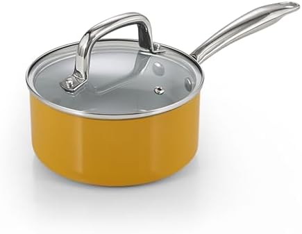 Cook N Home Nonstick Sauce Pan with Glass Lid, 1.5-Quart Small Sa...